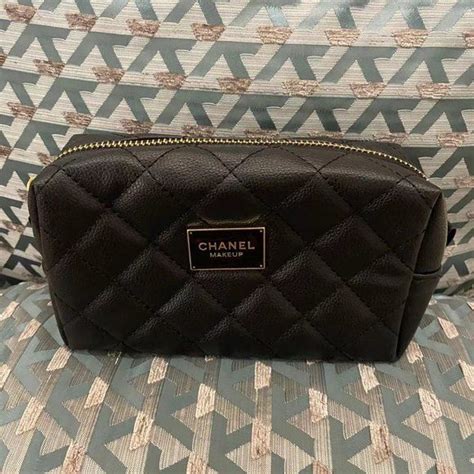 chanel gold makeup bag|Chanel cosmetic bag price.